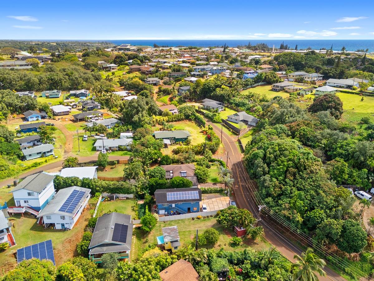 4875 A Hauaala Road, Unit 2 Kapaa, HI 96746 - Photo 28 of 30 an aerial view of residential houses with outdoor space