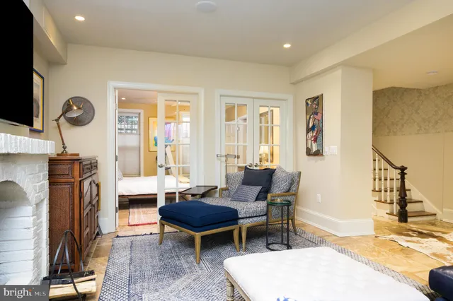 a building outdoor space with patio furniture