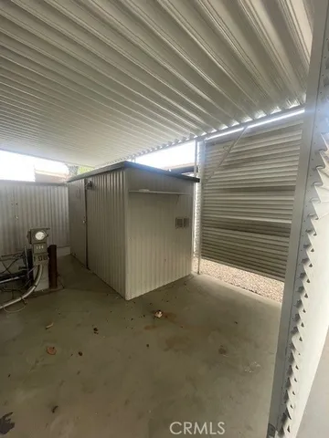 a view of a garage