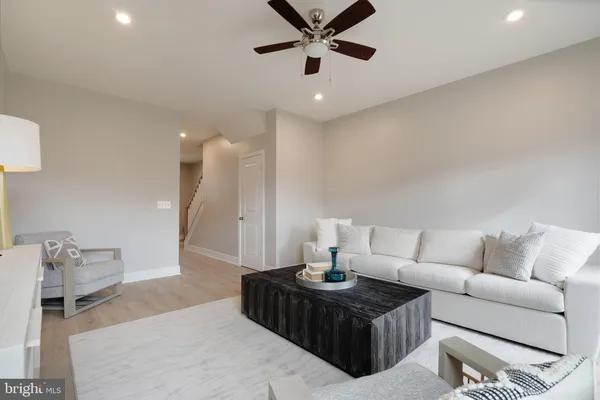a living room with furniture