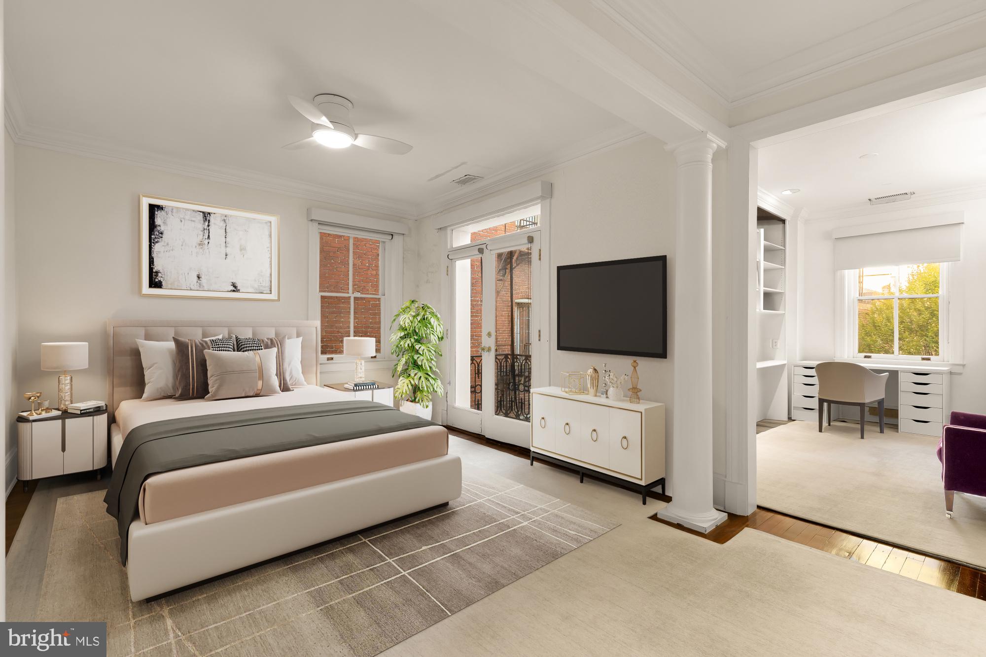 2137 R Street Northwest Washington, DC 20008 - Photo 28 of 41 a living room with furniture and a flat screen tv