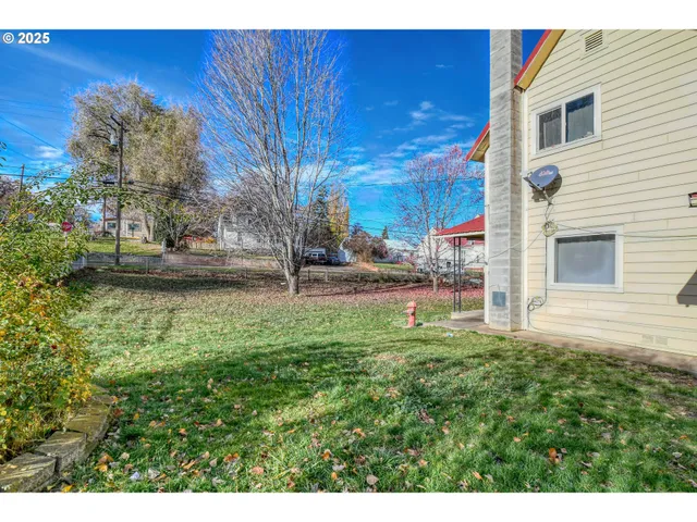 a view of backyard with green space