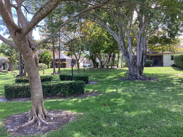a view of backyard with green space