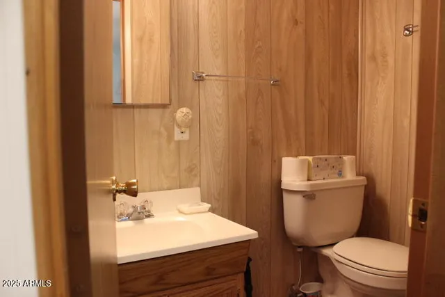 a bathroom with a sink a toilet and shower curtain