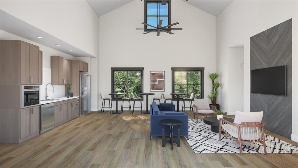 3011 Loyal Lane Anna, TX 75409 - Photo 7 of 21 a living room with fireplace furniture and a wooden floor