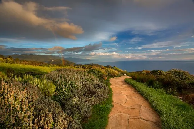 a view of a lake with a mountain in the background