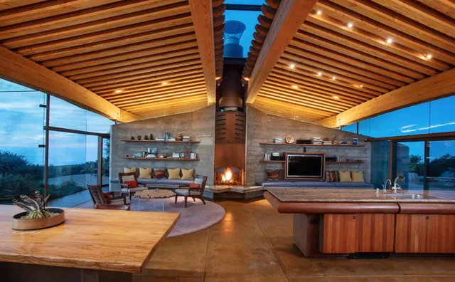 a view of swimming pool with outdoor seating