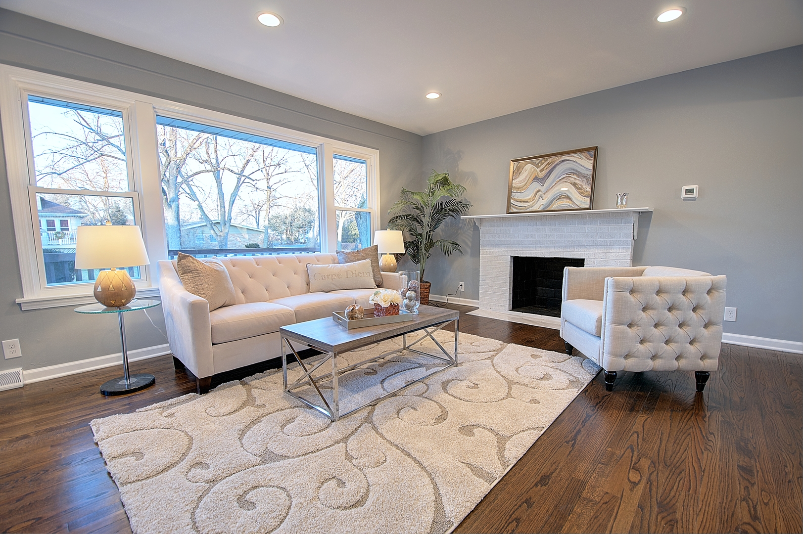 1407 Birch Road Homewood, IL 60430 - Photo 3 of 13 a living room with furniture and a fireplace