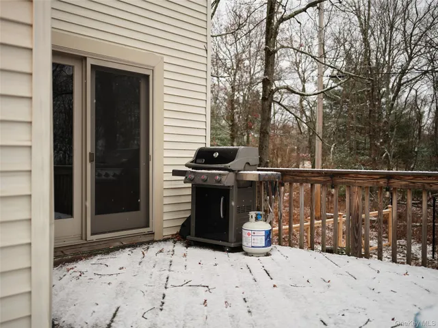 a view of a balcony with an outdoor space