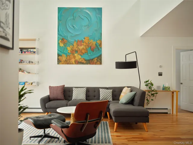 a living room with furniture and a couch