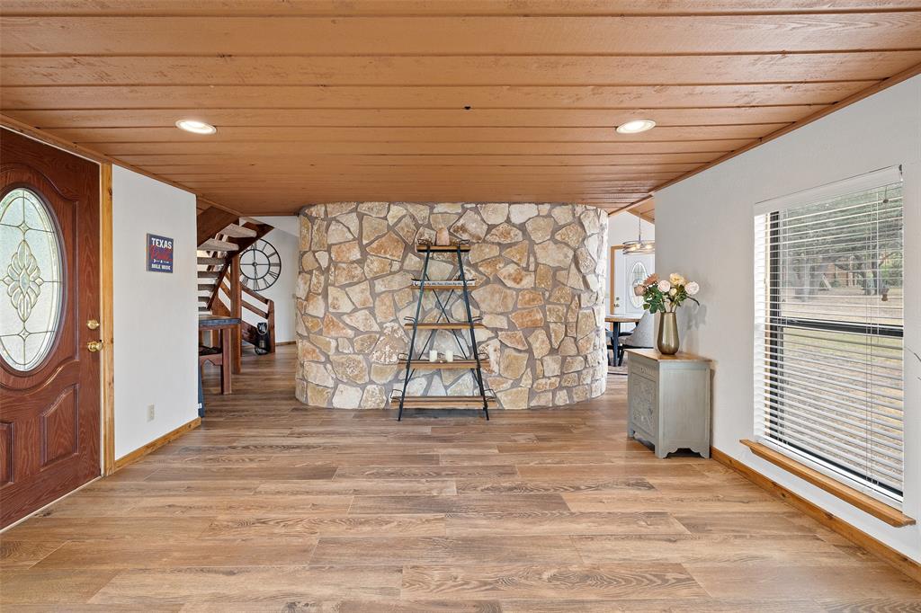 318 Coventry Road Spicewood, TX 78669 - Photo 17 of 38 Foyer entrance with light wood-type flooring, recessed lighting, and wood ceiling