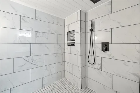 a bathroom with a shower