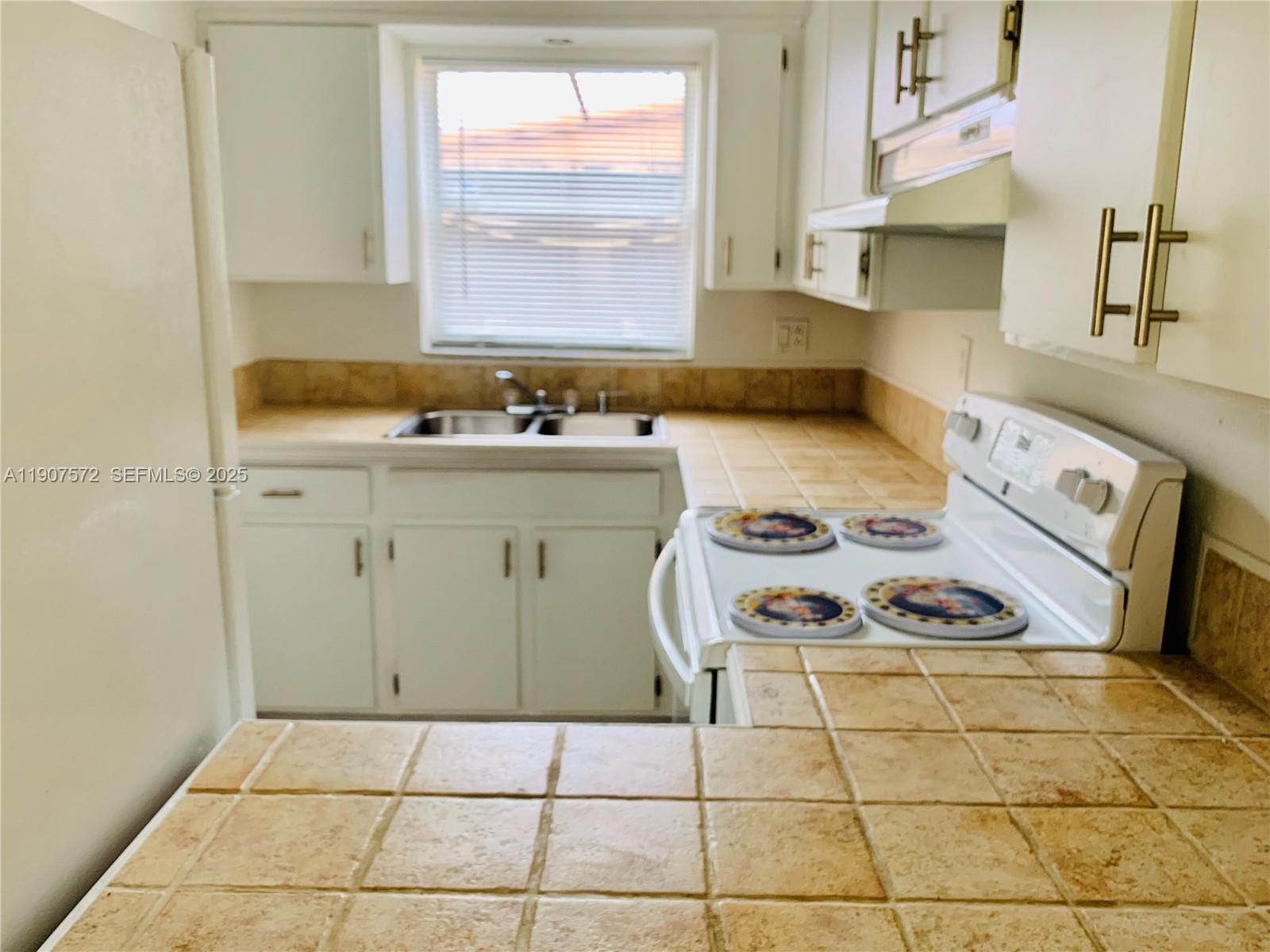 15102 Southwest 81st Street, Unit 113 Miami, FL 33193 - Photo 5 of 10 a kitchen with a stove a sink and a cabinets
