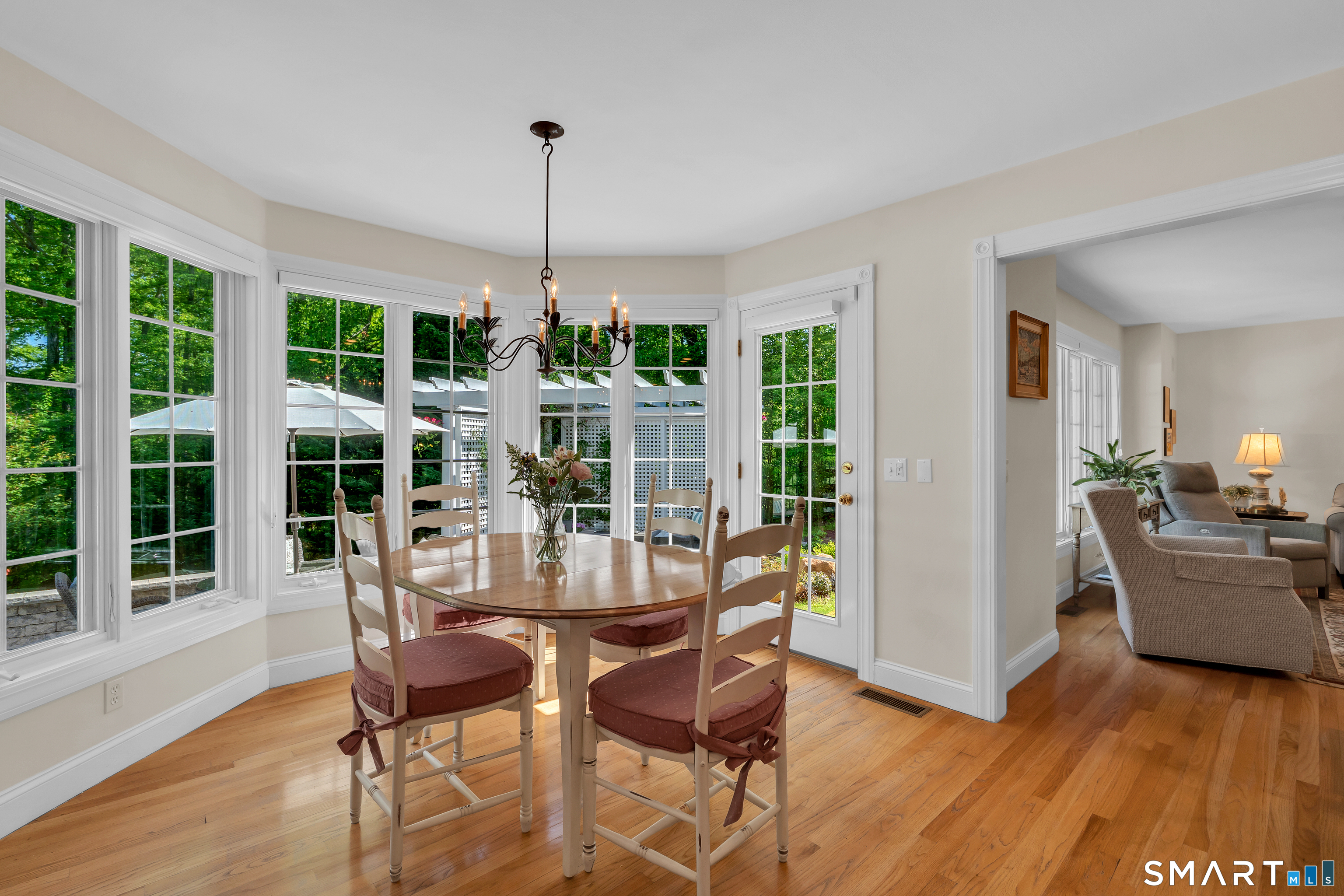 21 Stone Wall Road Salem, CT 06420 - Photo 12 of 38 a view of a dining room with furniture window and wooden floor