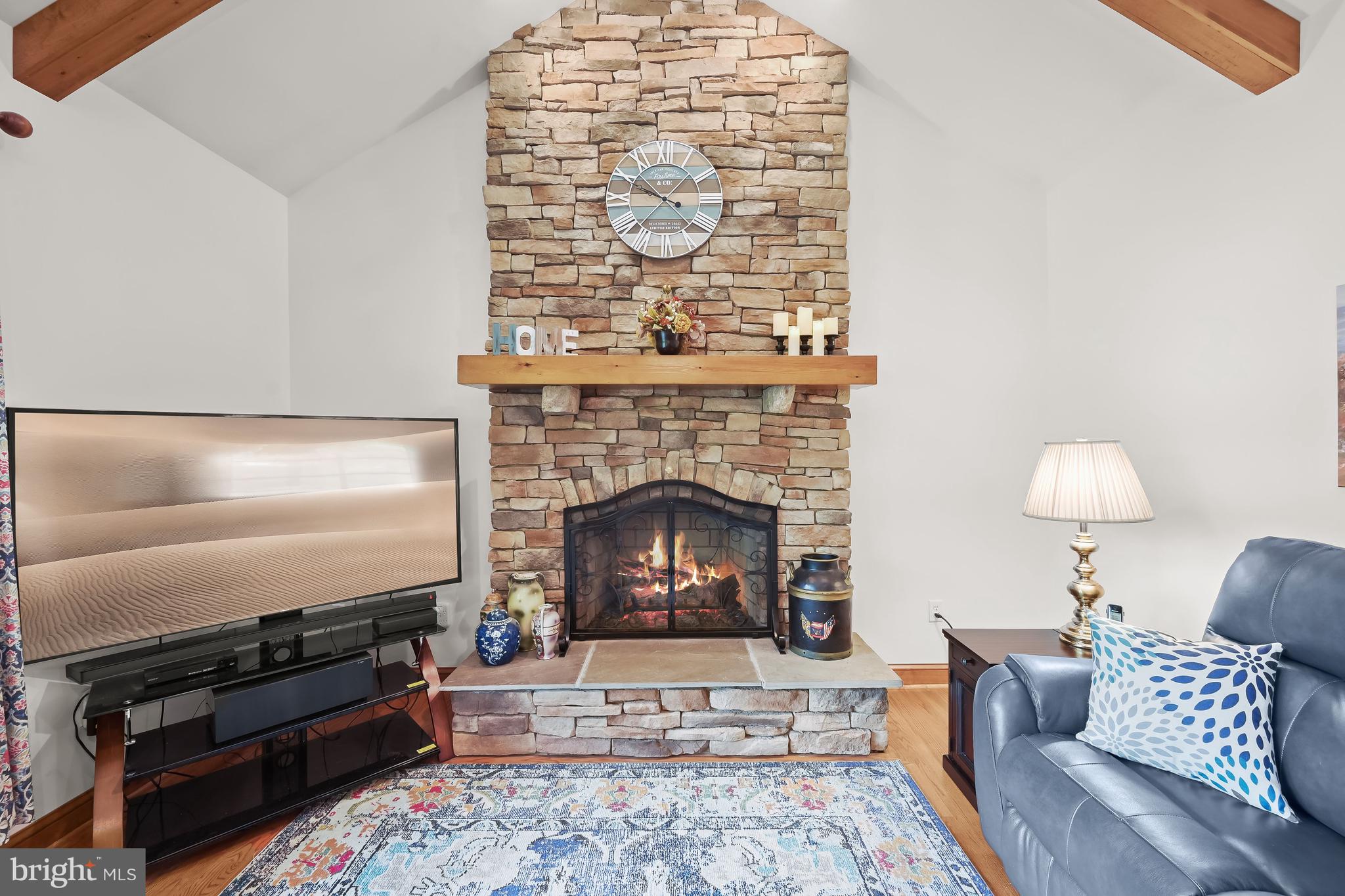 5245 Shookstown Road Frederick, MD 21702 - Photo 13 of 74 Fireplace | Beamed Cathedral Ceilings