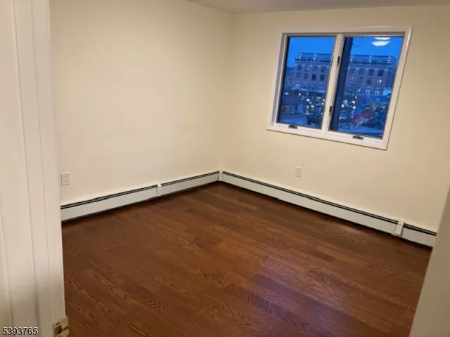 an empty room with a door
