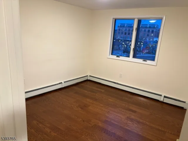 an empty room with a workbench