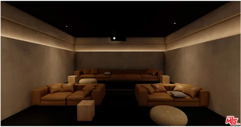 a projector room with furniture