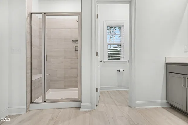 a bathroom with a shower