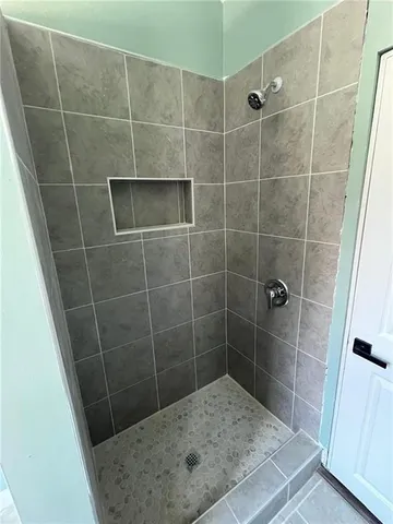 a bathroom with a shower