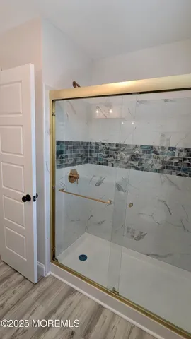 a bathroom with a shower