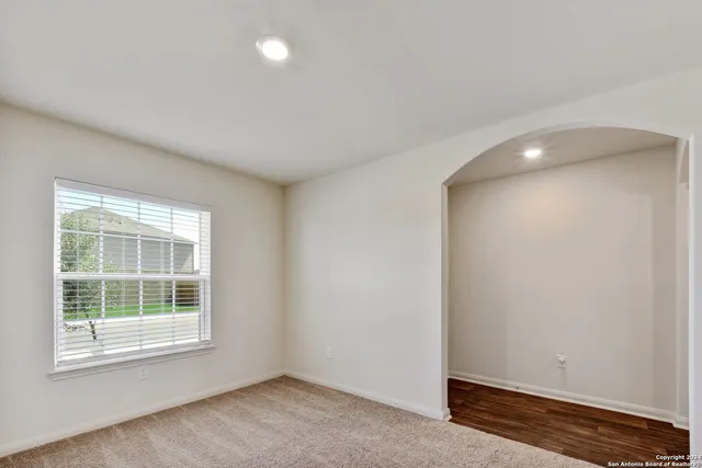 an empty room with a window