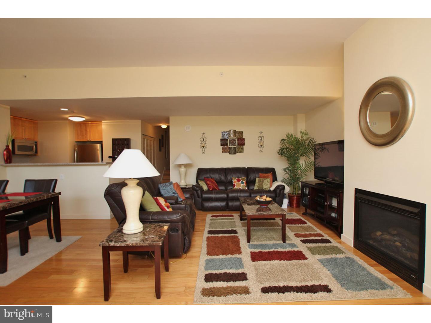 1900 Hamilton Street, Unit D19 Philadelphia, PA 19130 - Photo 6 of 25 a living room with furniture a flat screen tv and a fireplace