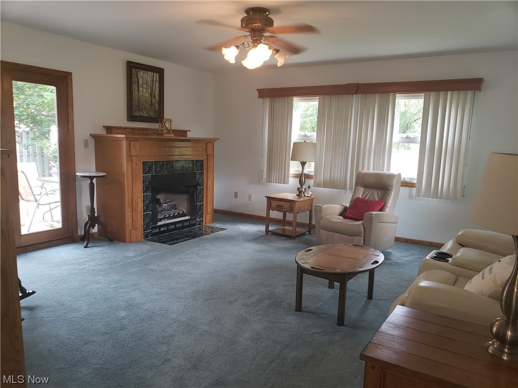 1478 Bruce Road Macedonia, OH 44056 - Photo 2 of 12 Spacious and relaxing family room with fireplace and french doors to the private patio area