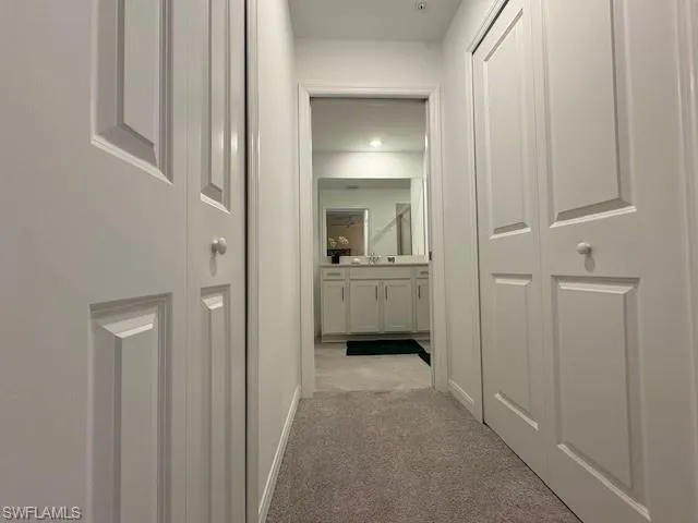 a view of a room with racks on the wall