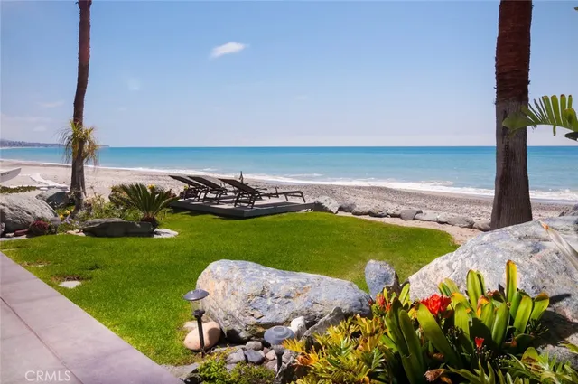 a view of an ocean from a fireplace