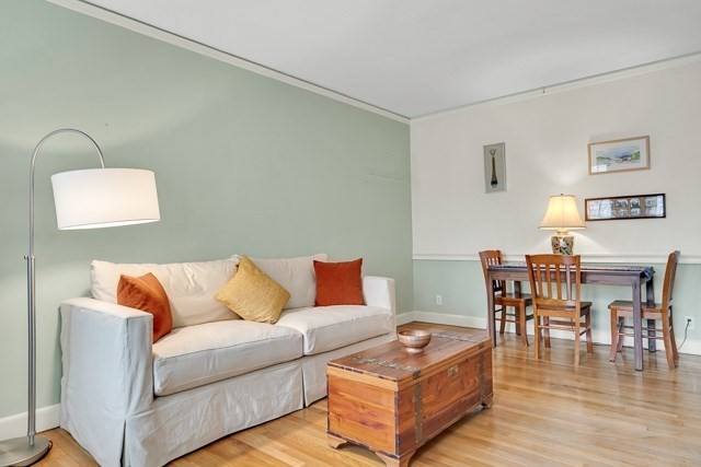 46 Browne Street, Unit 1 Brookline, MA 02446 - Photo 5 of 15 a living room with furniture and wooden floor