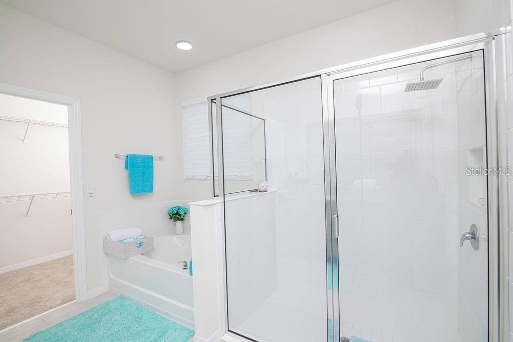 2937 Hooded Crane Cove Harmony, FL 34773 - Photo 33 of 58 a bathroom with a bathtub and a shower