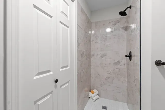a bathroom with a shower
