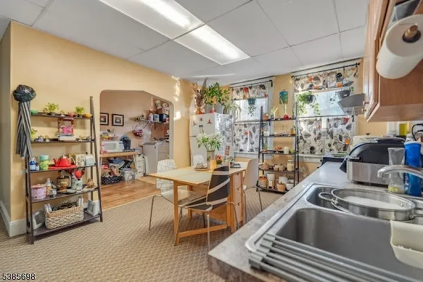 a kitchen with lots of counter top space