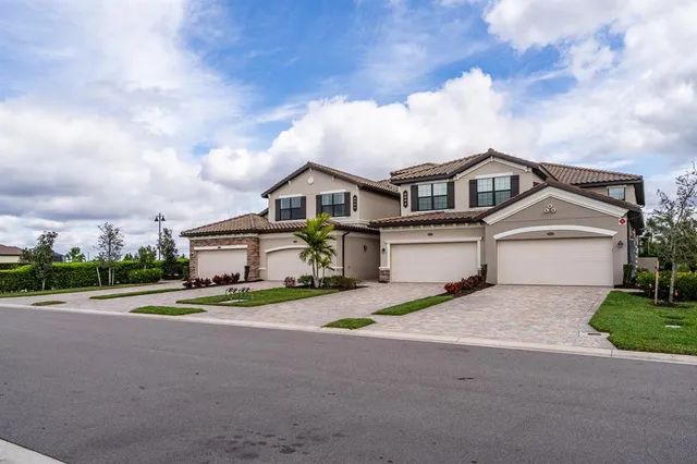a view of a lake with a terrace