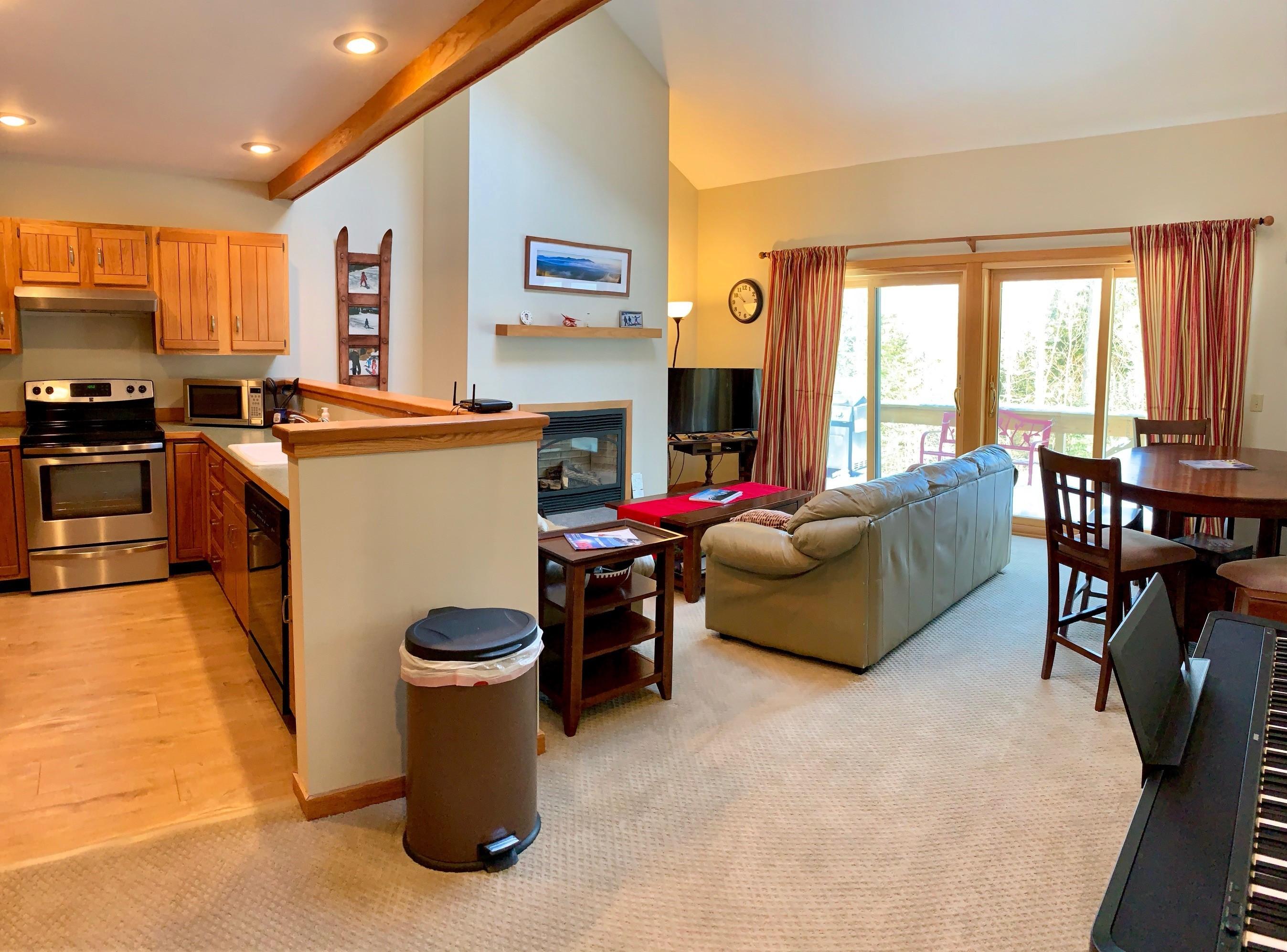 2152 Burnt Mountain Road, Unit 2152 Carrabassett Valley, ME 04947 - Photo 5 of 19 Living Room - Kitchen