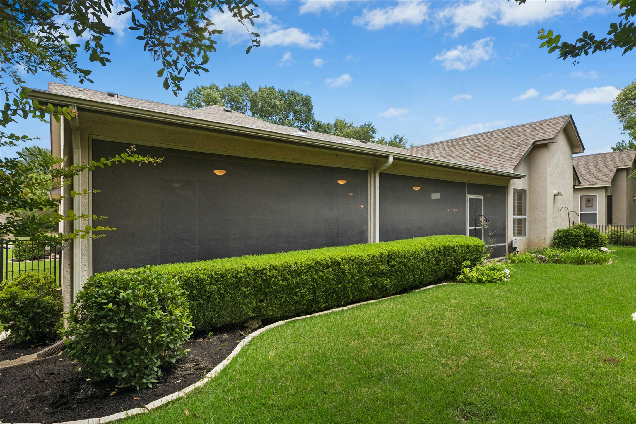 138 Running Water Street Georgetown, TX 78633 - Photo 28 of 36 Screened Back Porch & Back Yard
