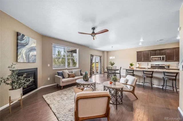 a living room with furniture or couch and a window