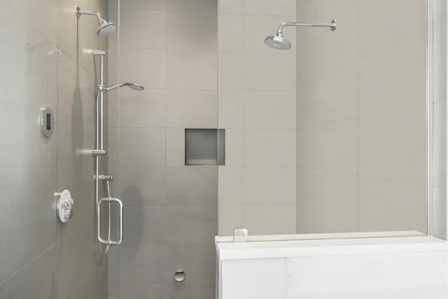 a bathroom with a shower
