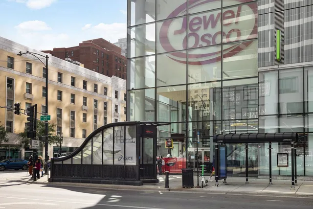 a view of a building on the street