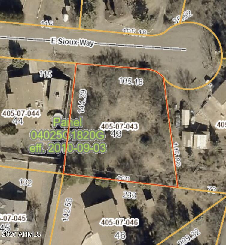 4245 East Sioux Way, Unit 43 Rimrock, AZ 86335 - Photo 9 of 9 an aerial view of a highlighted house