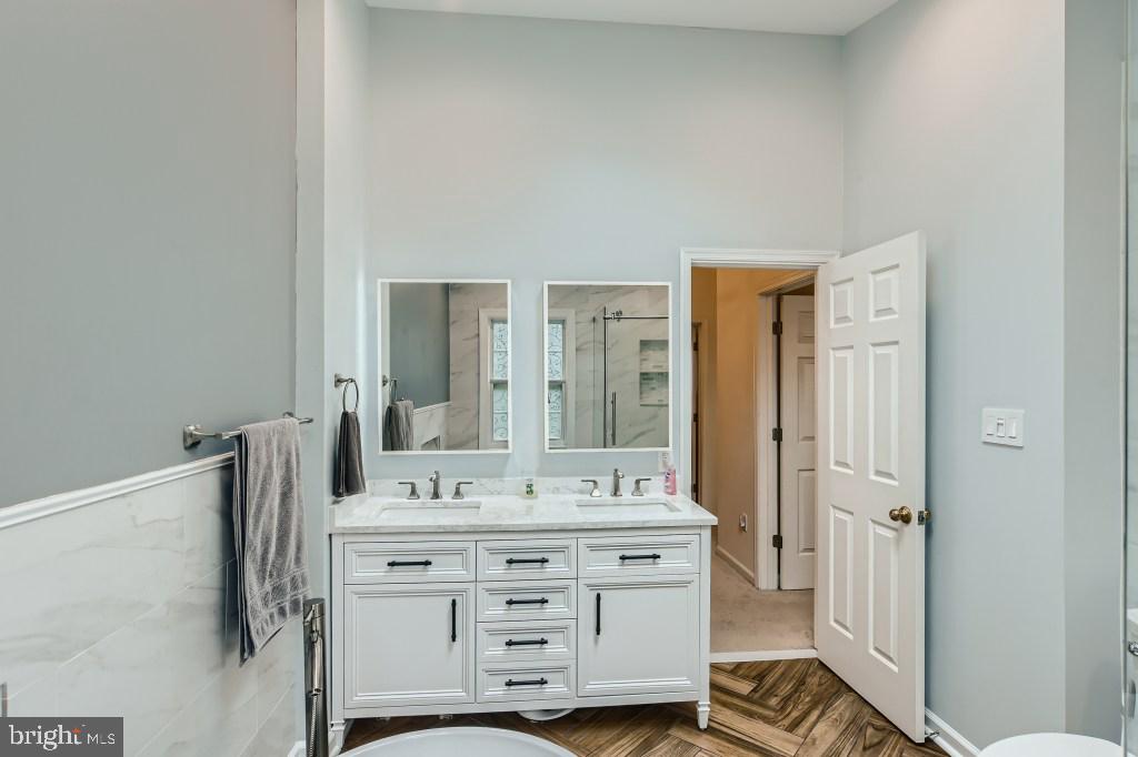 5217 Red Hill Way Rosedale, MD 21237 - Photo 15 of 28 Renovated Primary Bathroom w/ Dual Sinks