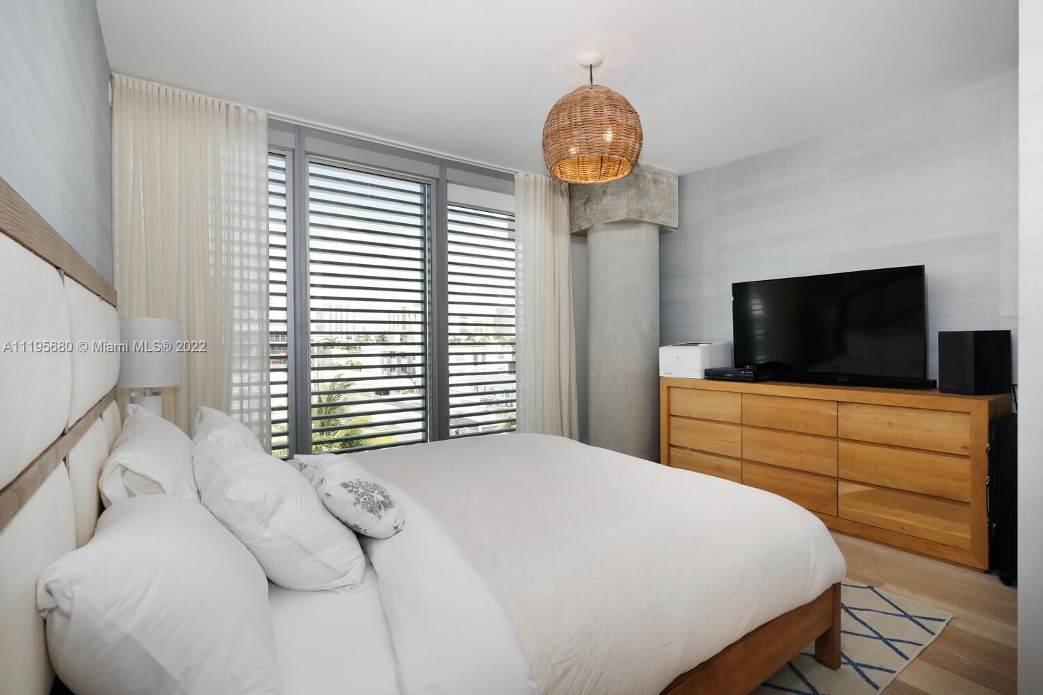 Miami Beach Miami Beach, FL 33139 - Photo 18 of 27 a bedroom with a bed and a flat screen tv