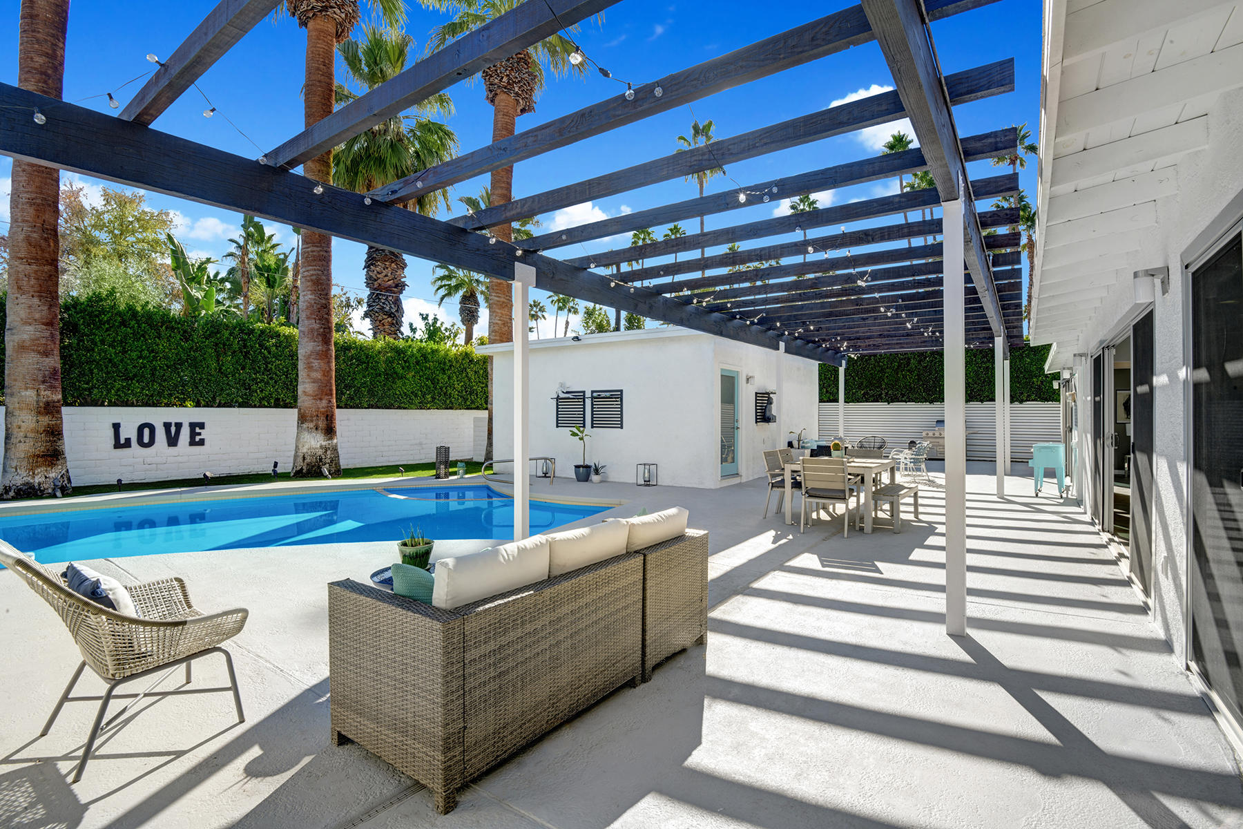 4 Palomino Road Palm Springs, CA 92264 - Photo 8 of 34 TRELISSED PATIO TO POOL AND GARAGE MLS