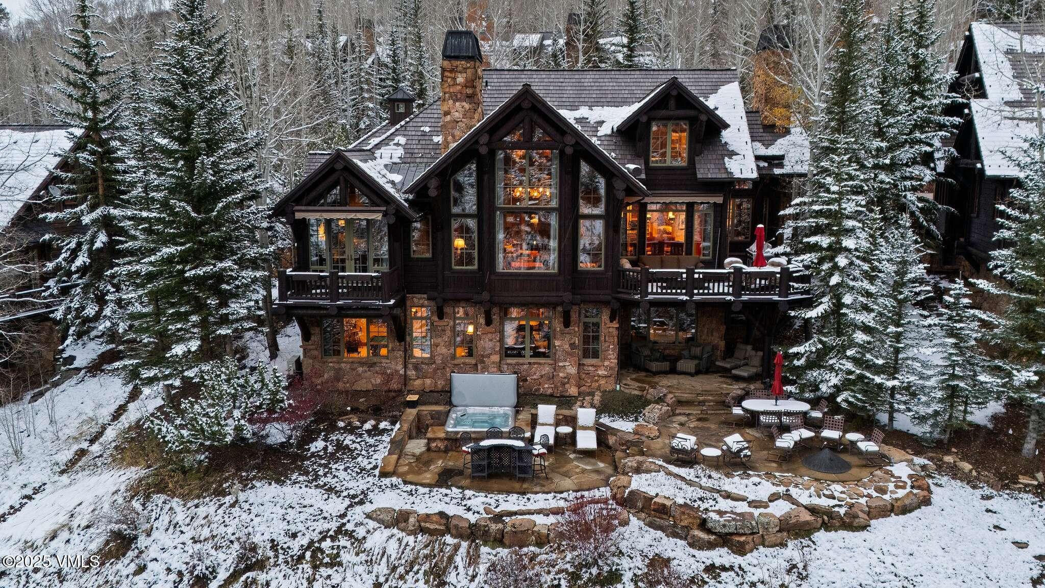 Aerial view of the home