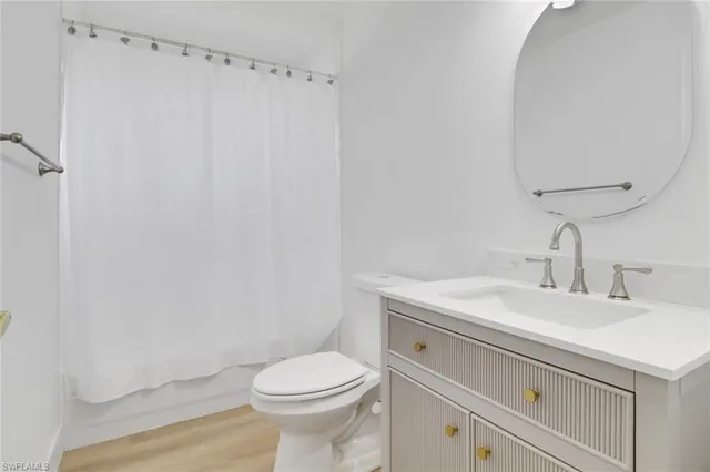 a bathroom with a sink a toilet and vanity