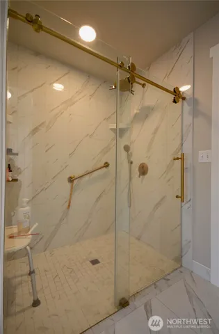 a bathroom with a shower