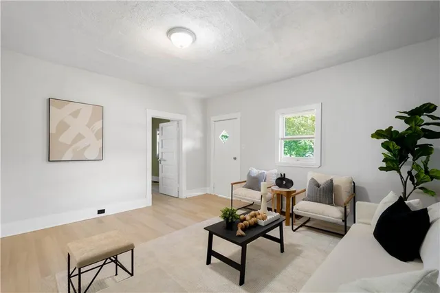 a living room with furniture