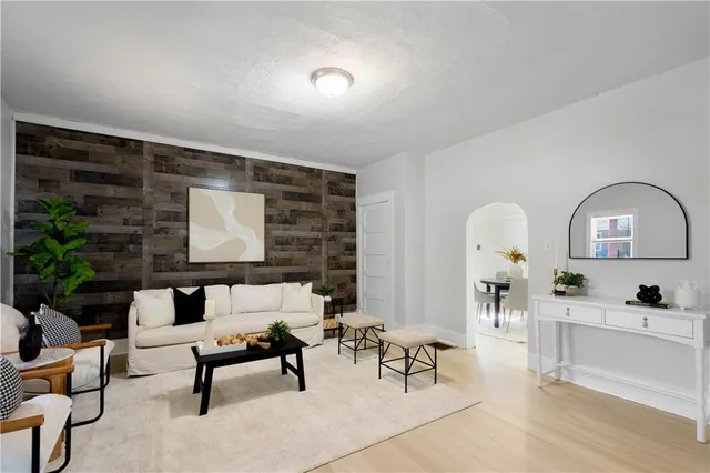 a living room with furniture