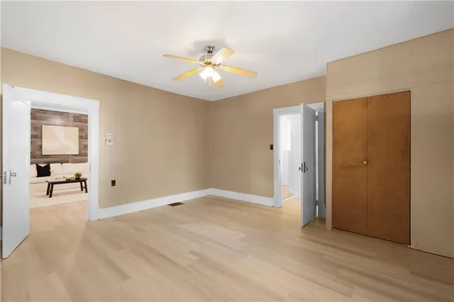 an empty room with a window